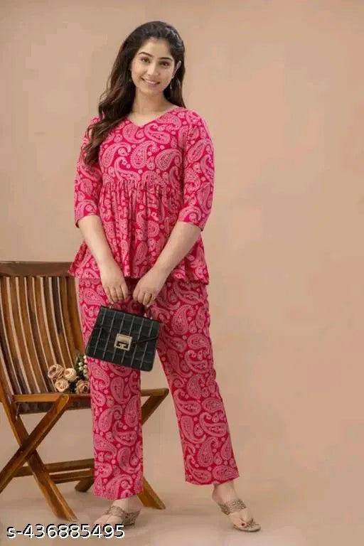 Women's Printed Co-Ord Set, Co-Ord Sets For Girls and Women